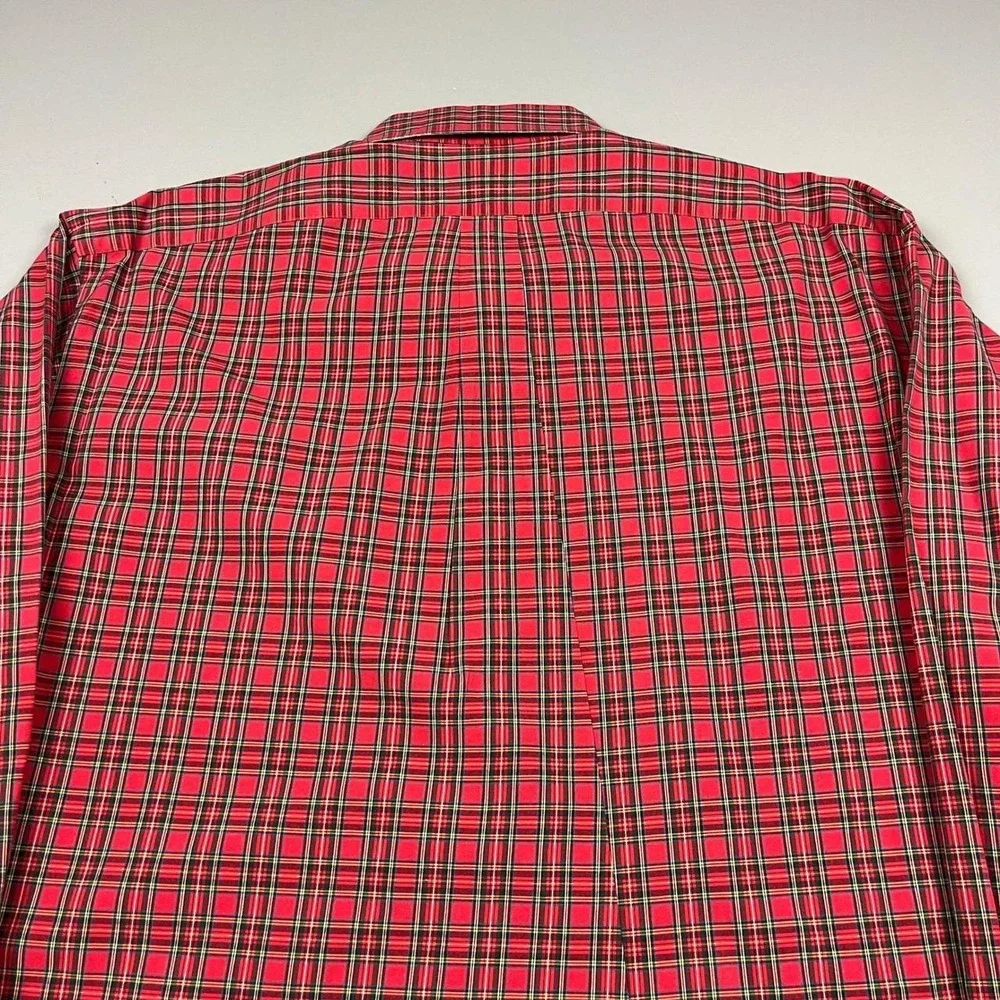 Ralph Lauren Button Down Shirt Mens XL Red Plaid Blake 100% Cotton Long Sleeve